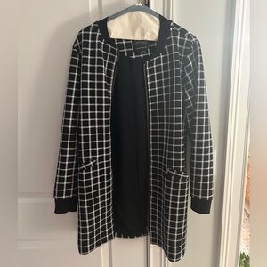 Sanctuary black and white plaid jacket with zipper - Medium